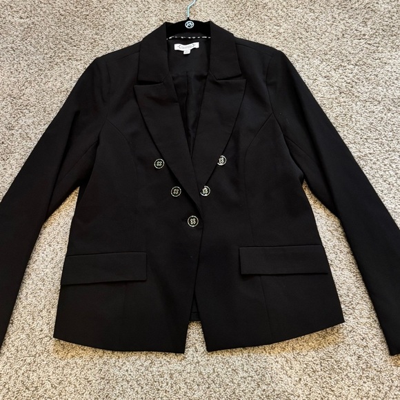 Nanette Lepore Black Gold Button Blazer Classic Double Breasted Office Jacket 12 - Picture 8 of 12
